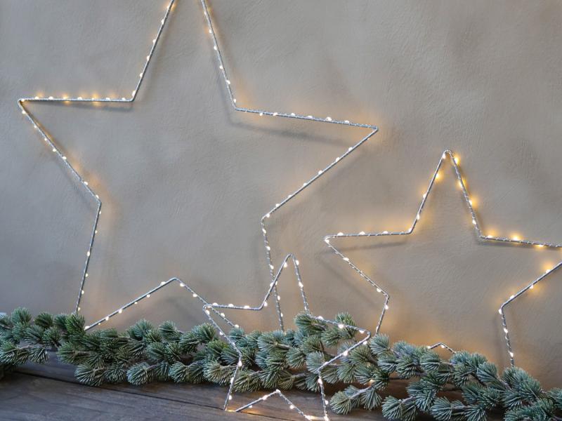 Belysning jul Battridriven Stjärna Ø22 cm silver