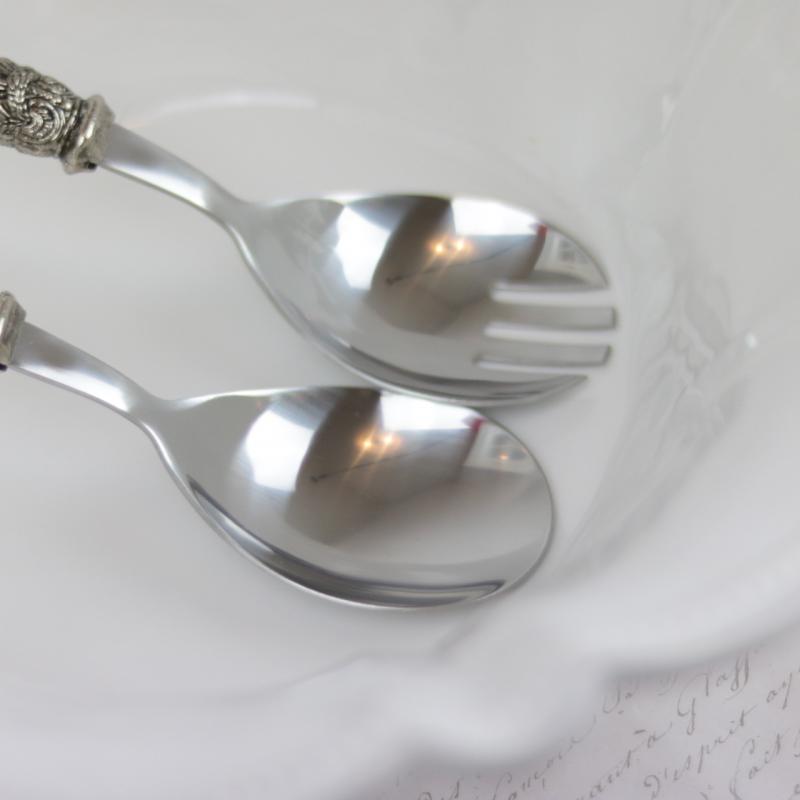 Bestick Linas Sallad set - antik pärlemo vit