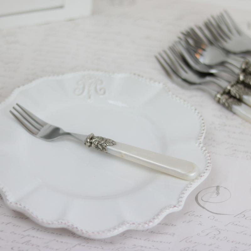 Bestick Linas Tårtgaffel 12 st - antik pärlemovit