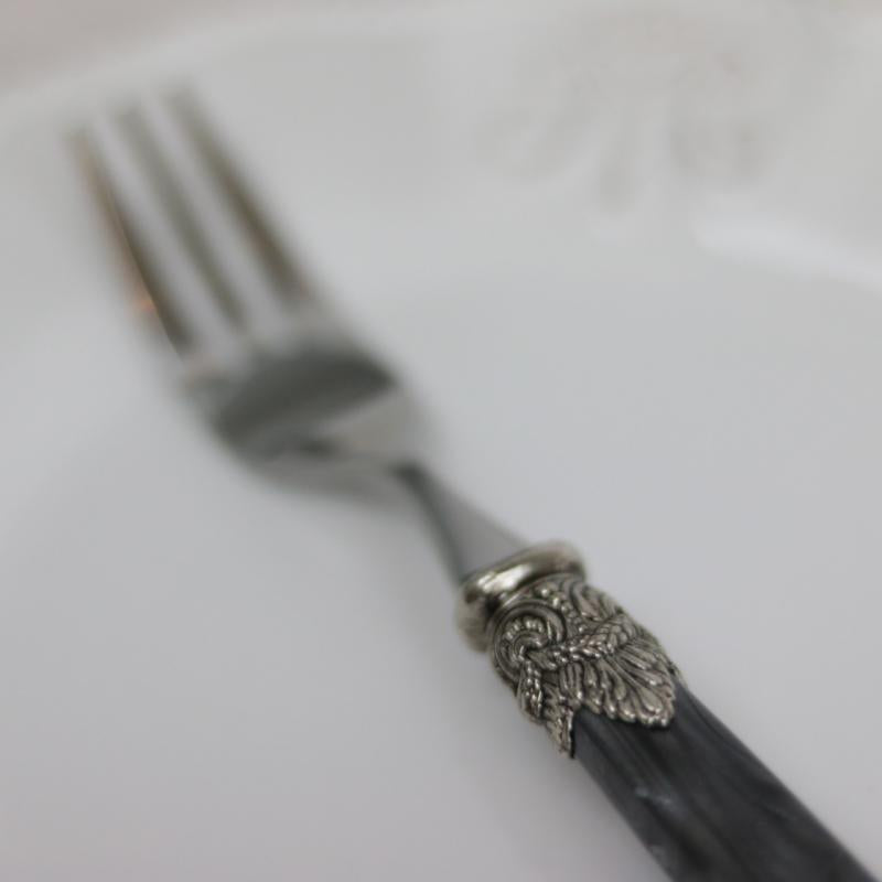 Bestick Linas Tårtgaffel 12 st - antik pärlemo kolgrå