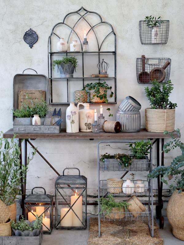 Utomhus Dekoration DIV. Skylt "Welcome" H18/L13 cm antikgrå