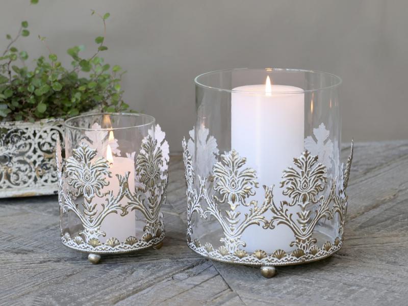 Ljuslykta dekoration H17,5 / Ø15 cm antik mässing 1 st Höger