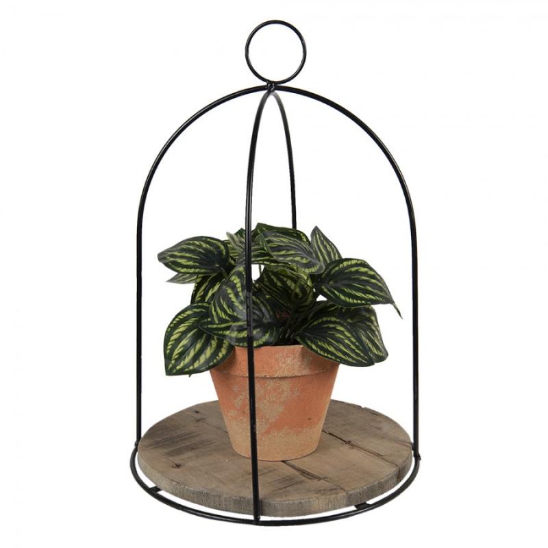 Blomställning Växthållare Ø 28x41 Cm Brunt trä Metall Rund