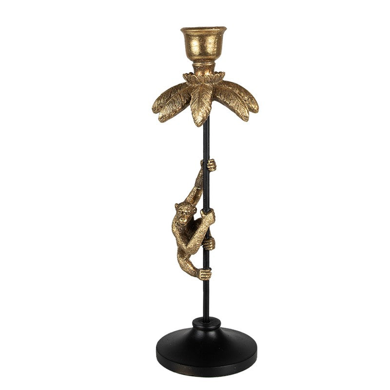 Ljusstake Apa Gyllene Svart 32 cm