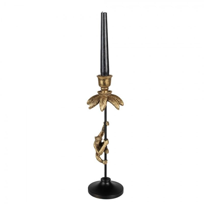 Ljusstake Apa Gyllene Svart 32 cm