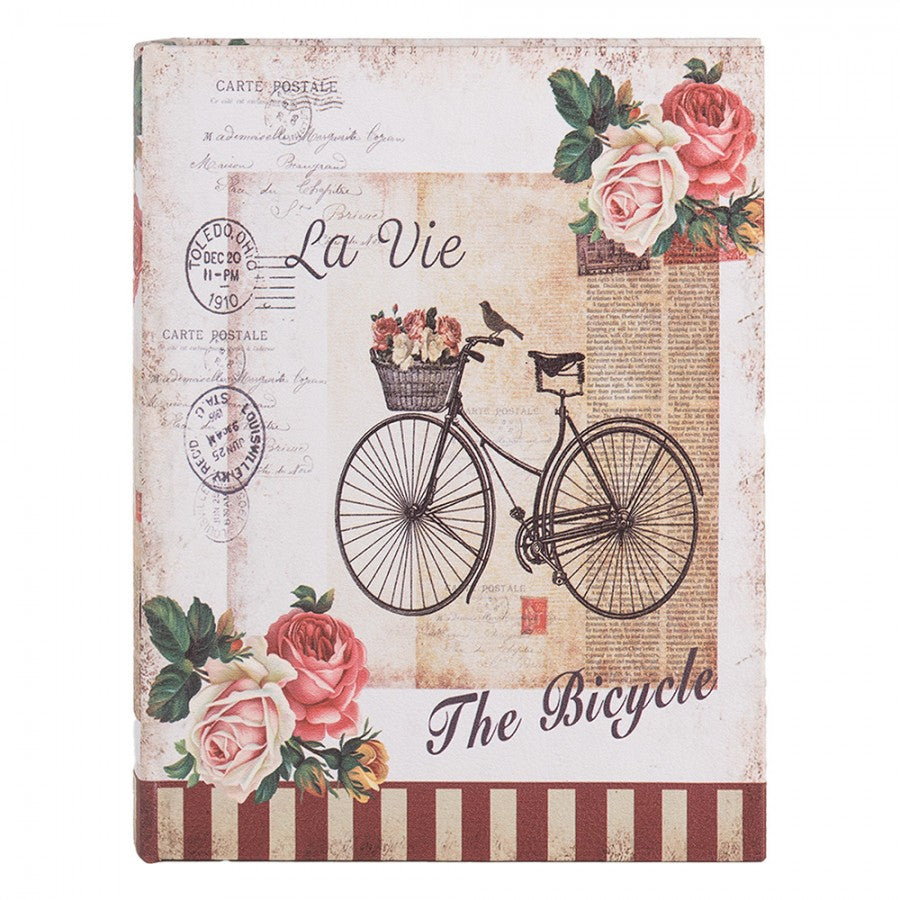 Dekoration Boklåda Set med 3 st 27/22/ 17 cm Beige träcykel