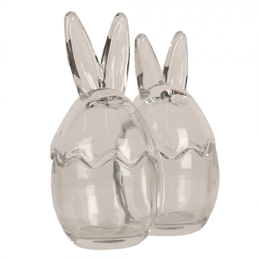 Påskdekoration Glasburk Ägg 14x8x17 Cm Transparent Glasburk Med Lock