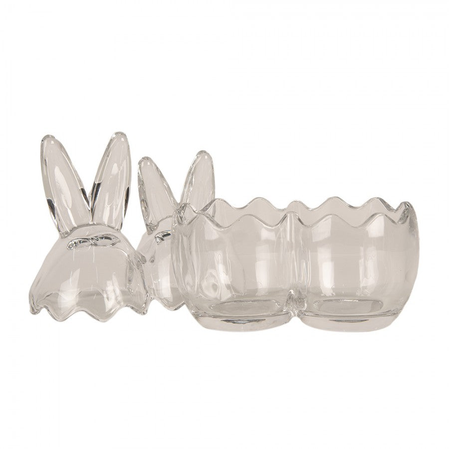 Påskdekoration Glasburk Ägg 14x8x17 Cm Transparent Glasburk Med Lock