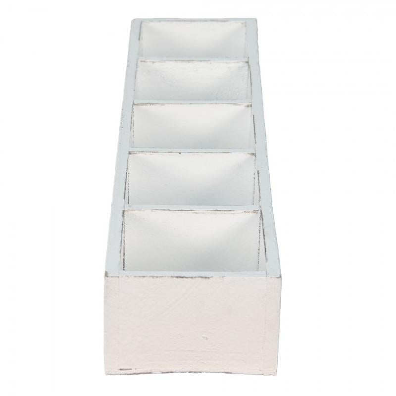 Dekorativ Låda Trälåda 54x12x7 Cm Vit Trä