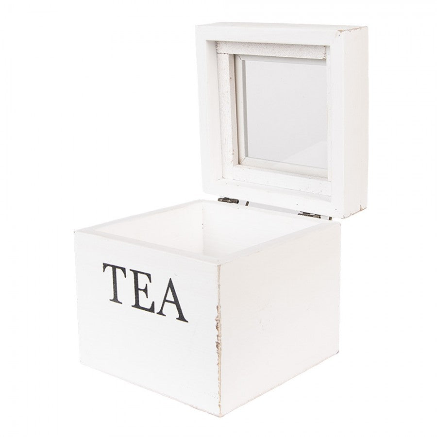 Telåda 12x12x12 cm Vit trä