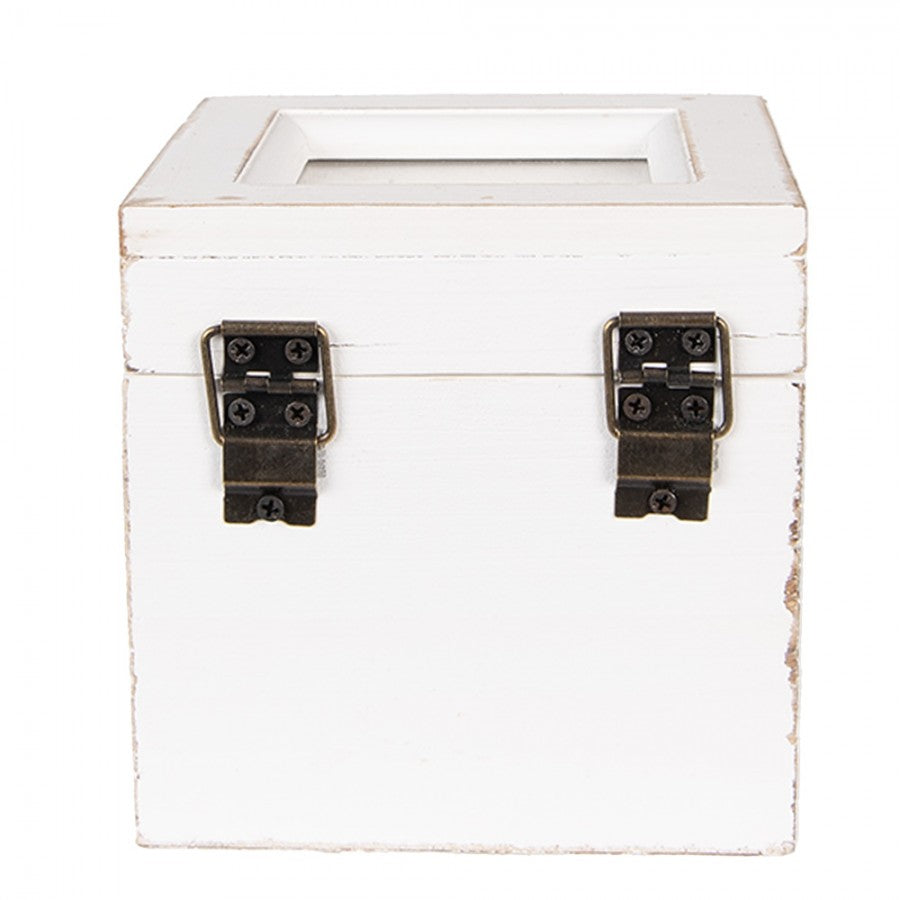 Telåda 12x12x12 cm Vit trä