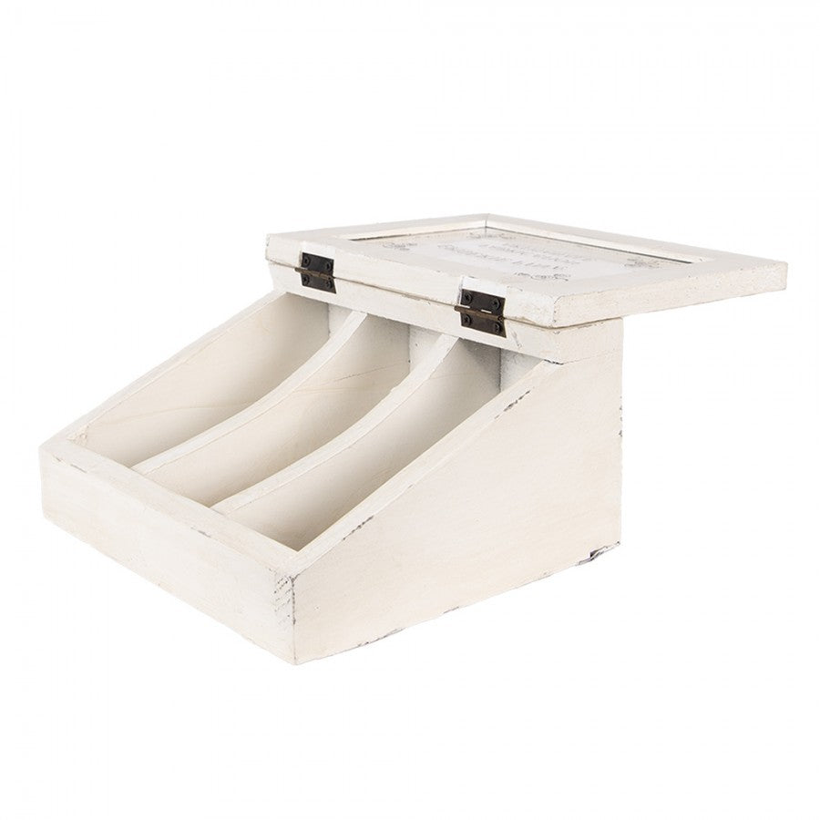 Telåda 18x16x9 cm Vit trä