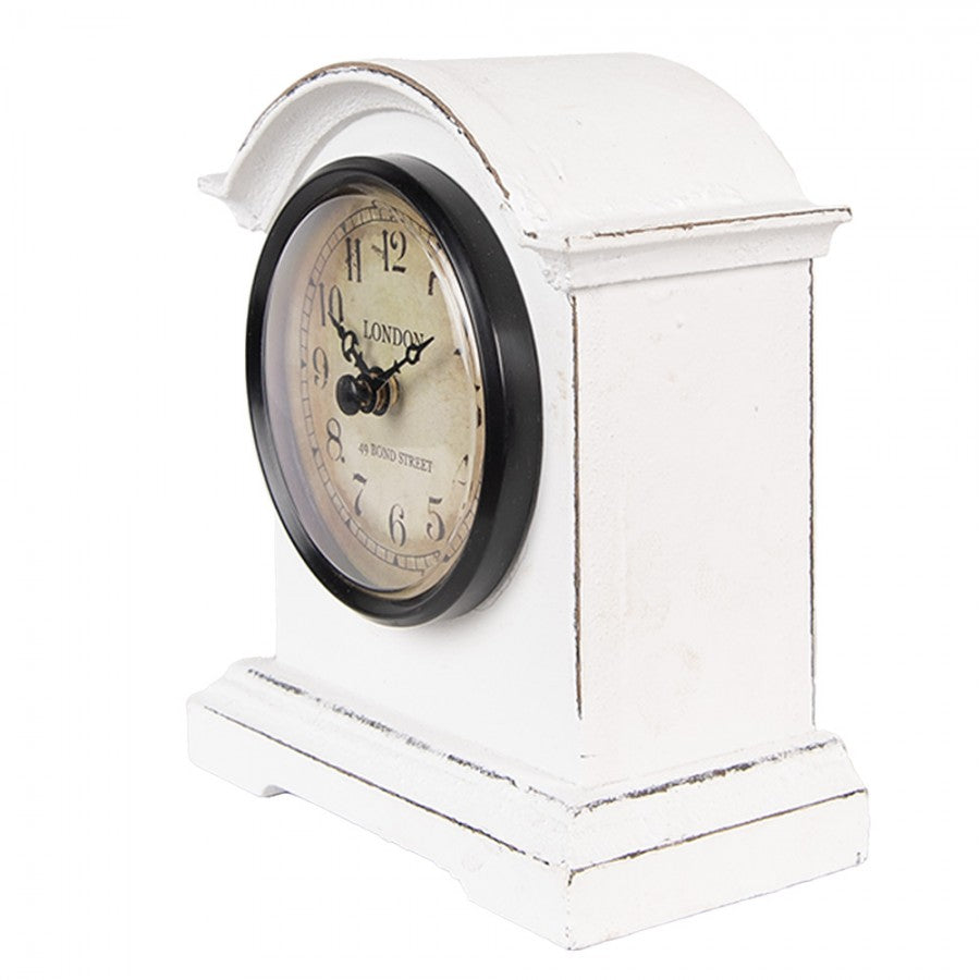 Bordsklocka 13x7x14 cm Vit Trä