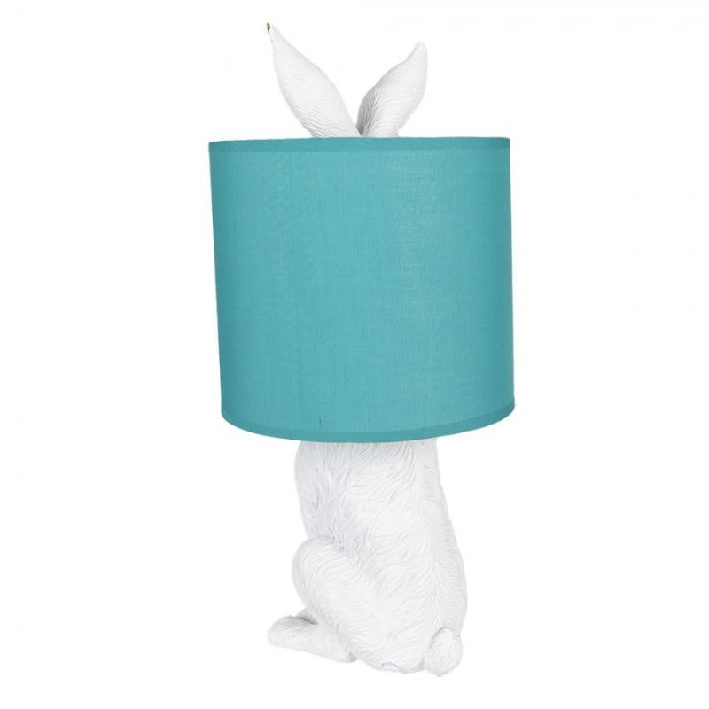 Bordslampa Kanin Ø 20x43 cm Vit Grön Polyresin