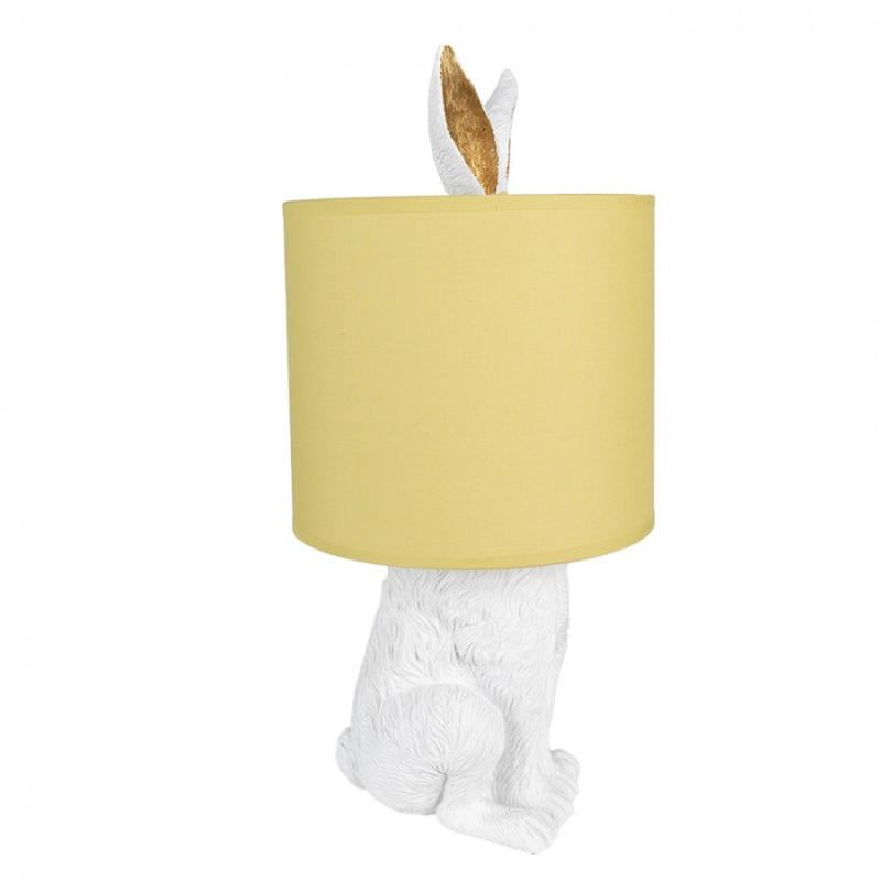 Bordslampa Kanin Ø 20x43 cm Vit Gul Polyresin