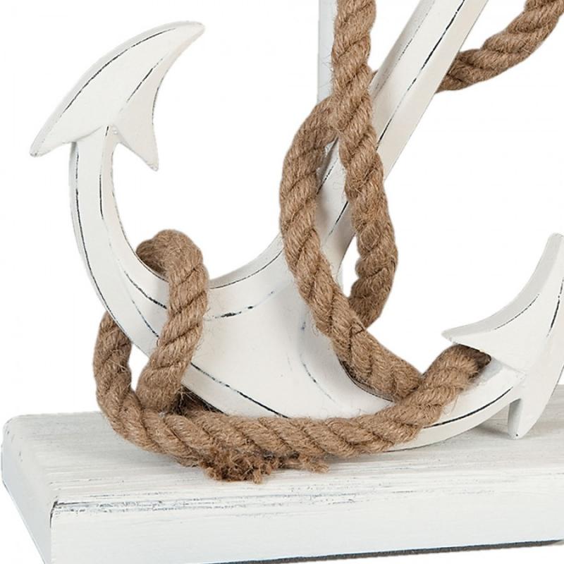 Bordslampa Lampfot 37 cm Beige Trä Ankare rektangel