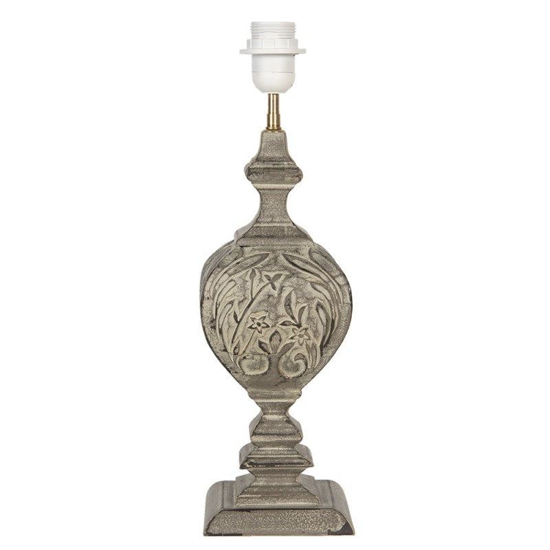 Bordslampa Lampfot 43 cm Grå Trä Fyrkantig