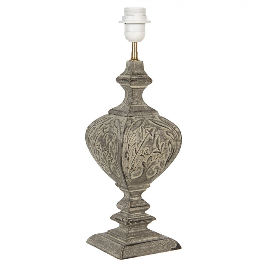 Bordslampa Lampfot 43 cm Grå Trä Fyrkantig