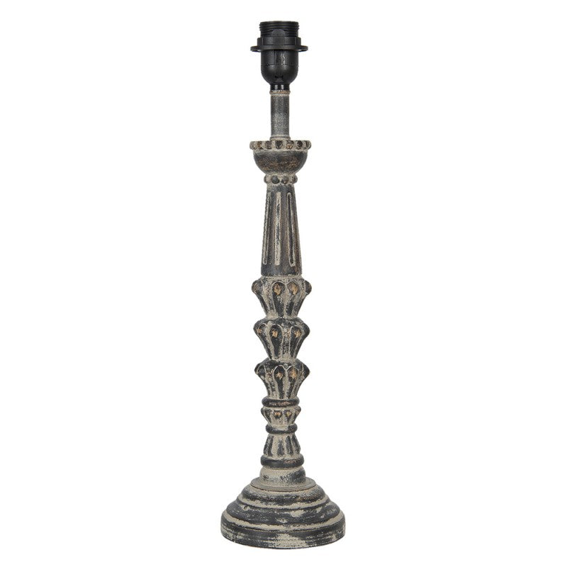 Bordslampa Lampfot Ø 12x51 Cm Grå Trä Rund