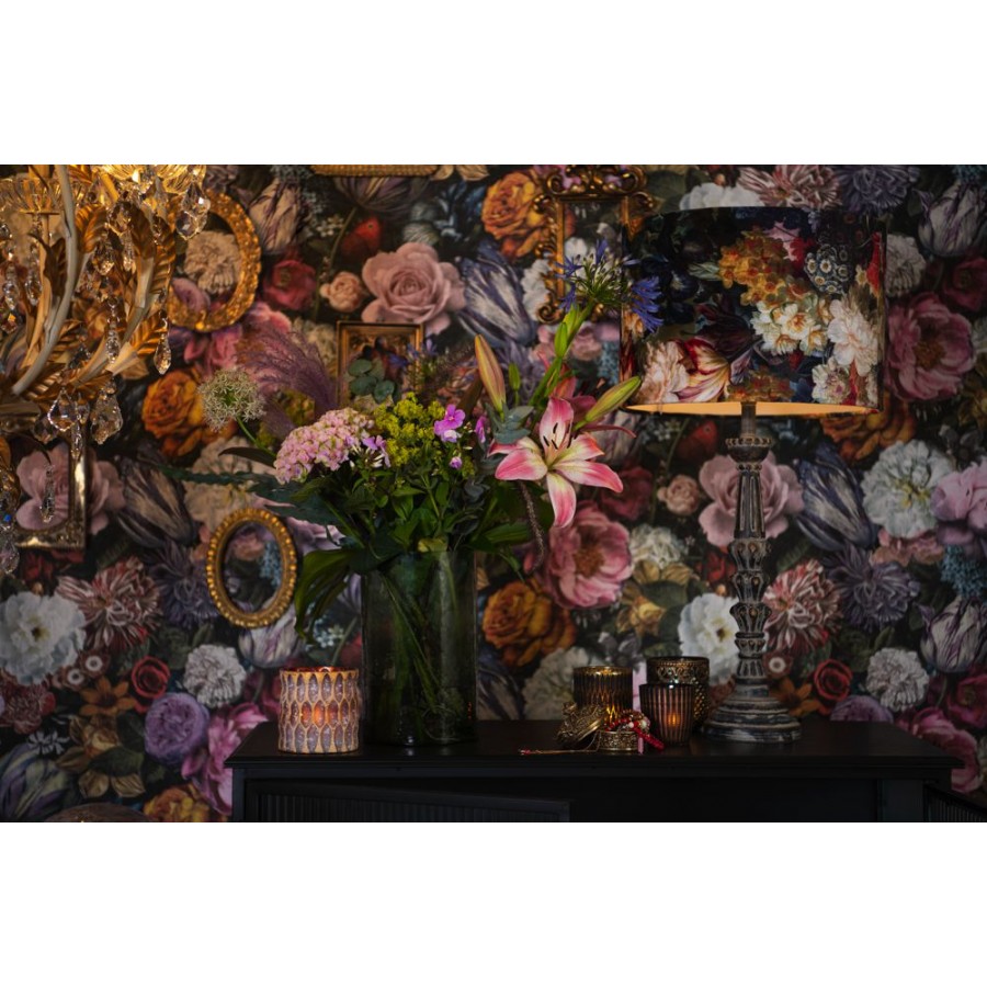 Bordslampa Lampfot Ø 12x51 Cm Grå Trä Rund