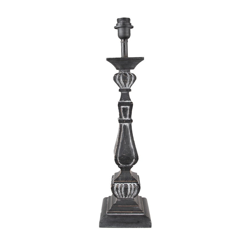 Bordslampa Lampfot 15x15x59 Cm Svart MDF Polyresin Fyrkant