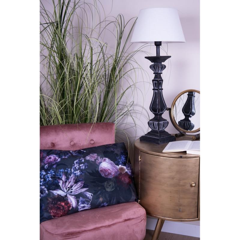 Bordslampa Lampfot 15x15x59 Cm Svart MDF Polyresin Fyrkant