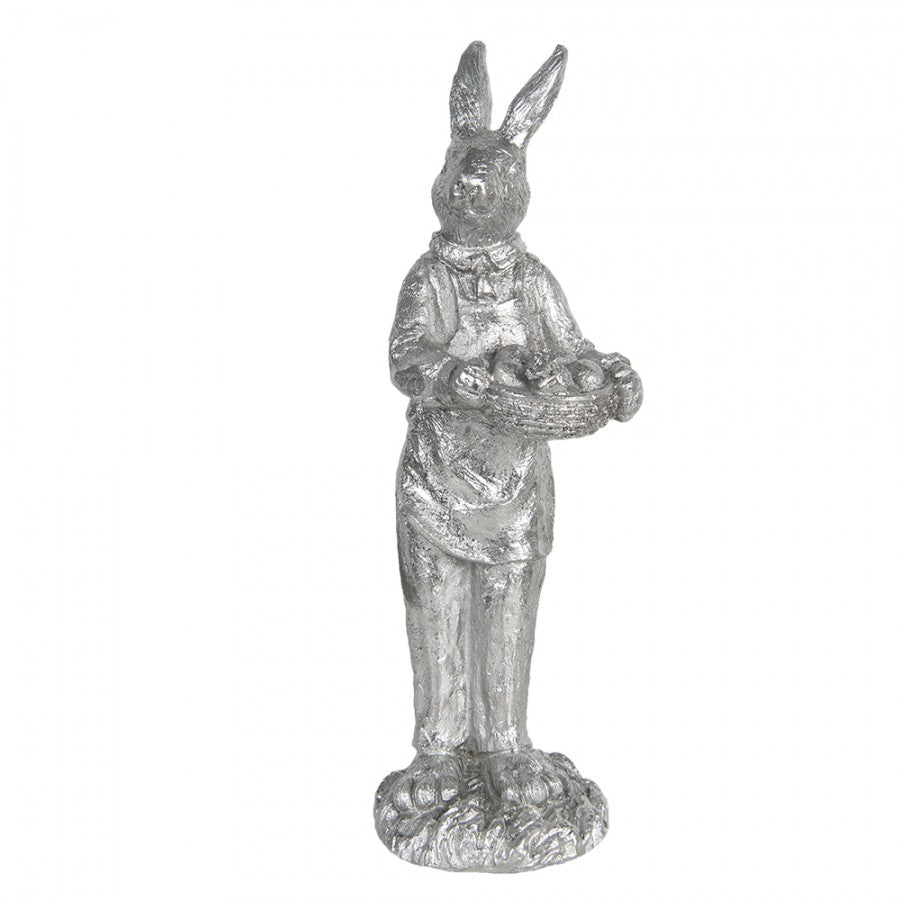 Påskdekoration Kanin 33 Cm Silverfärgad Polyresin