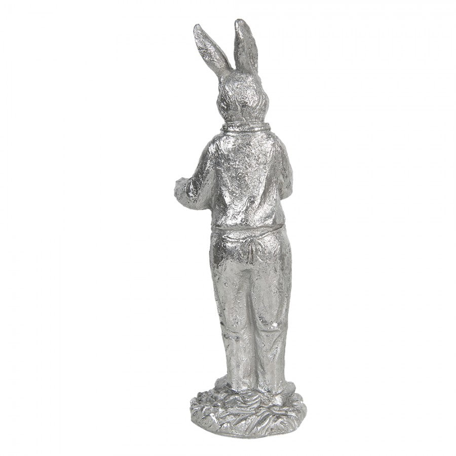Påskdekoration Kanin 33 Cm Silverfärgad Polyresin