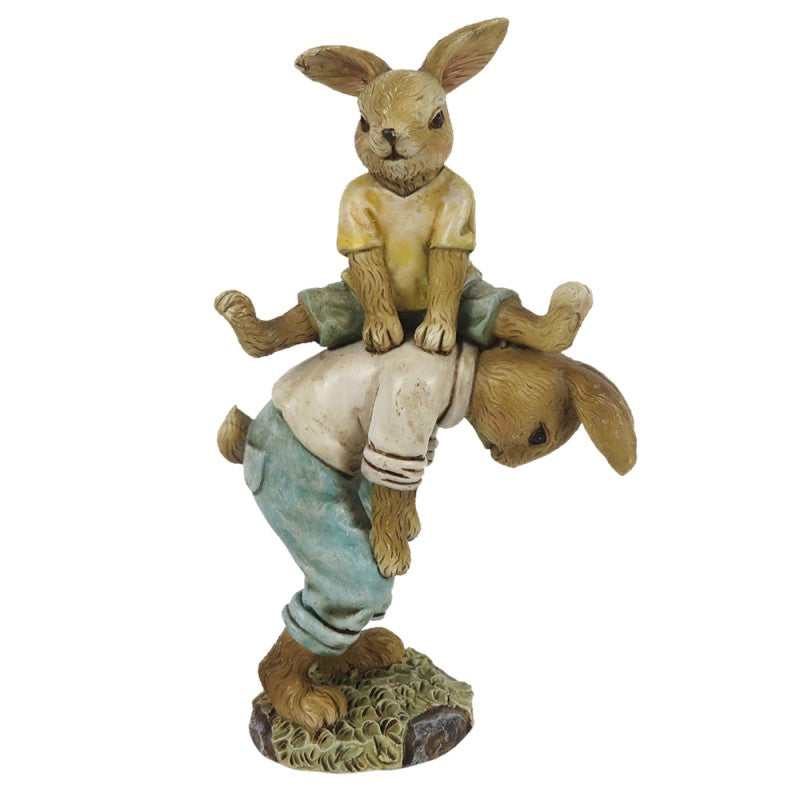 PåskDekoration Figur Kanin 9x4x15 cm Brun, Blå, Vit Polyresin
