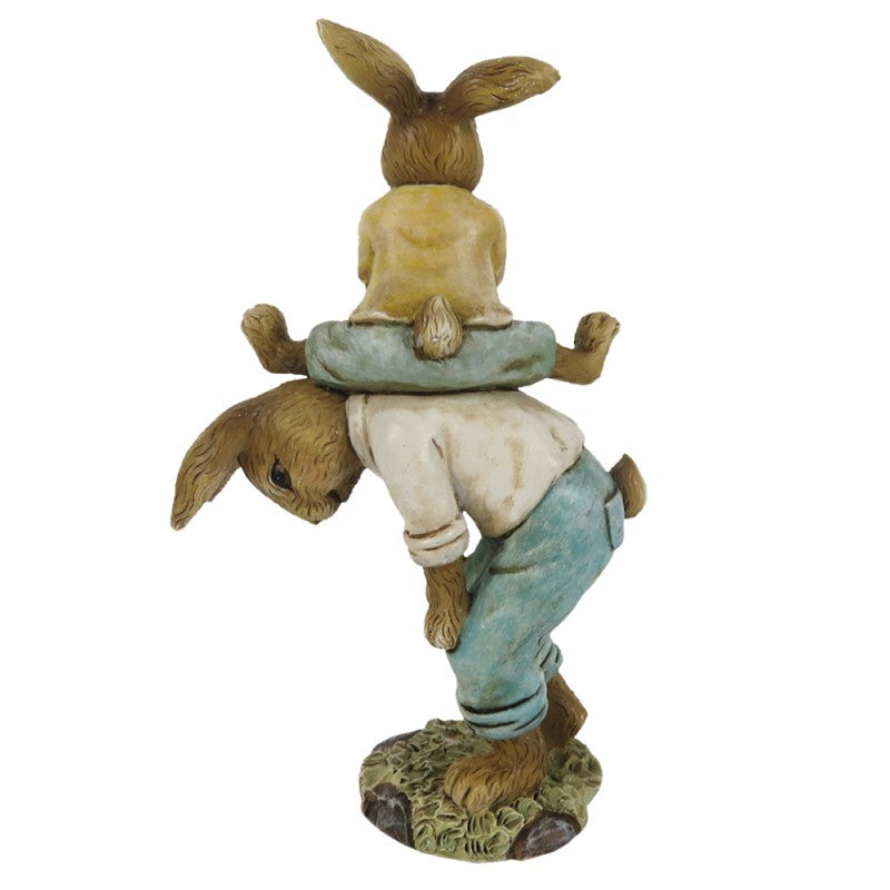 PåskDekoration Figur Kanin 9x4x15 cm Brun, Blå, Vit Polyresin