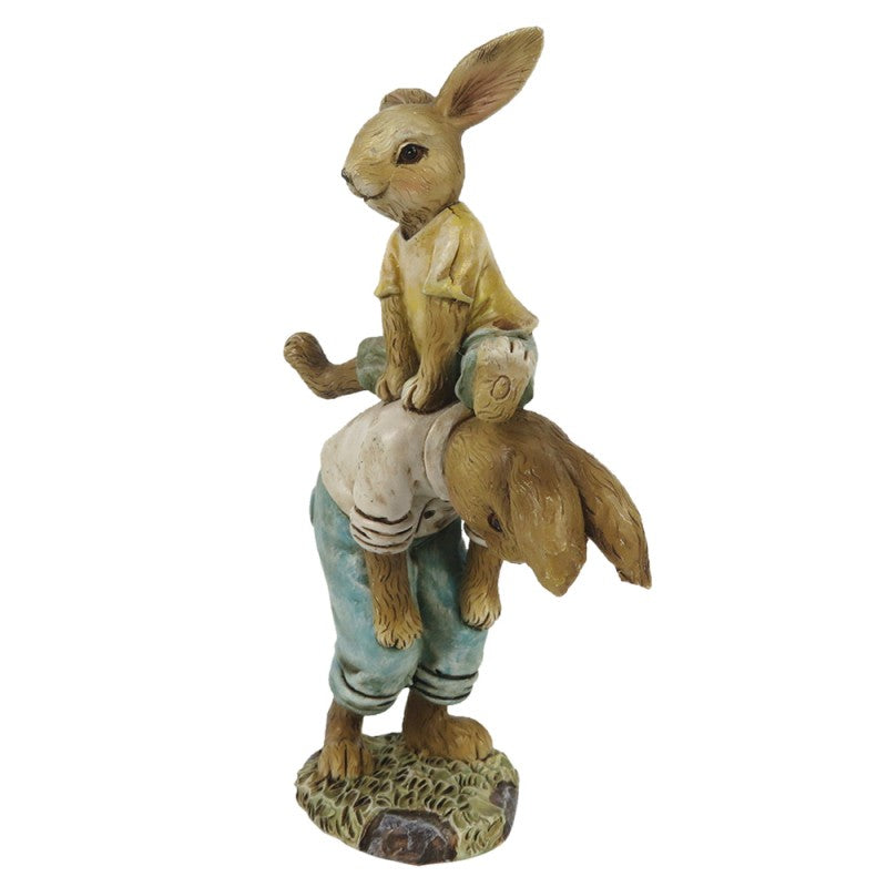 PåskDekoration Figur Kanin 9x4x15 cm Brun, Blå, Vit Polyresin