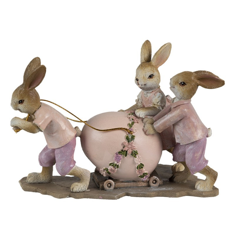 Påskdekoration Kanin Påsk Rosa, Beige 17x8x11 cm