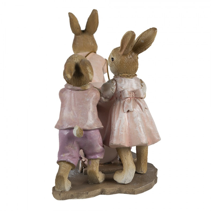 Påskdekoration Kanin Påsk Rosa, Beige 17x8x11 cm