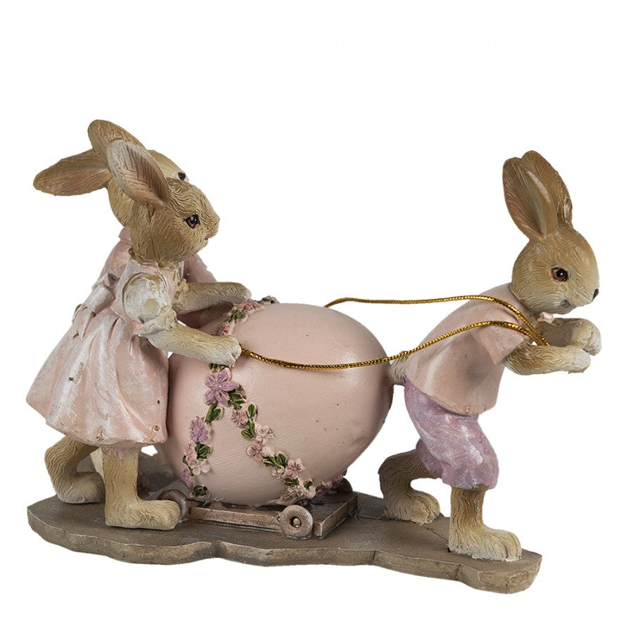 Påskdekoration Kanin Påsk Rosa, Beige 17x8x11 cm