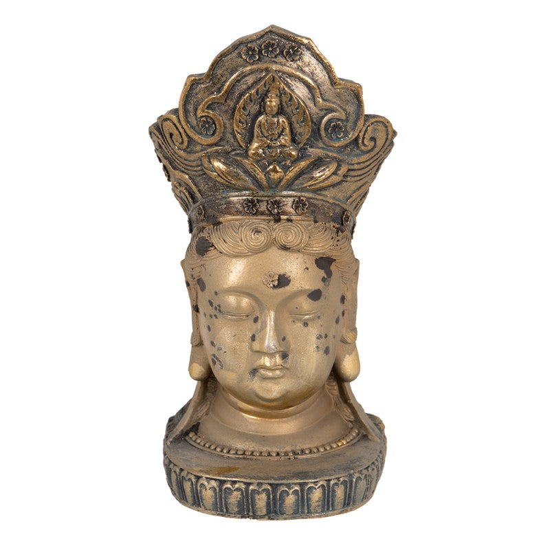 Dekoration Buddha 11x9x22 Cm Guldfärgad Polyresin