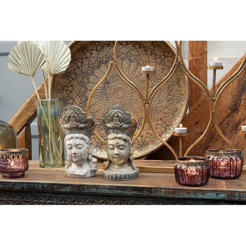 Dekoration Buddha 11x9x22 Cm Guldfärgad Polyresin