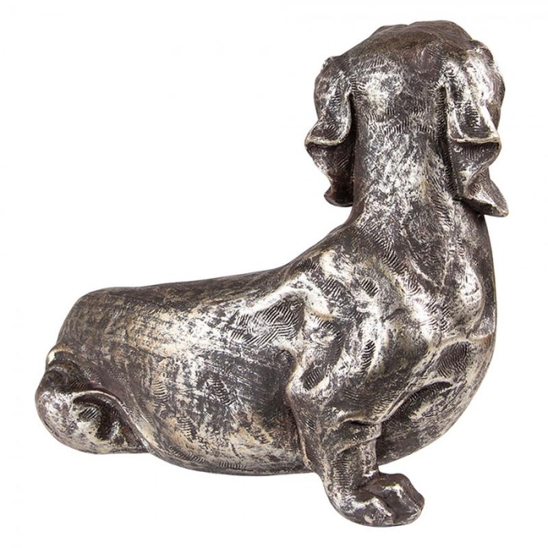 Dekoration Djur Hund 23 Cm Silverfärgad polyresin