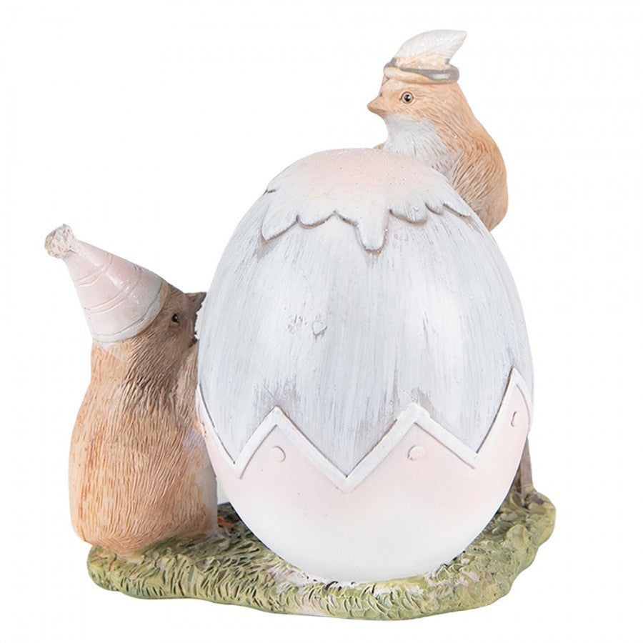Påskdekoration Kycklingar Påsk 12 Cm Grå brun Polyresin