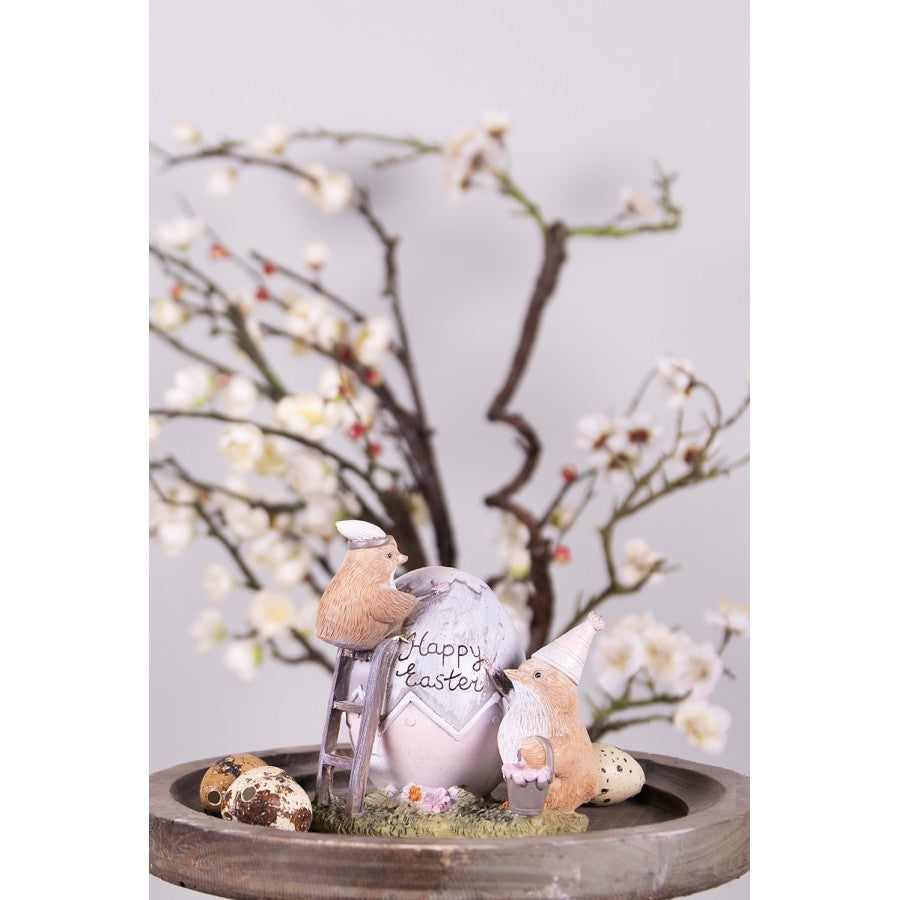Påskdekoration Kycklingar Påsk 12 Cm Grå brun Polyresin