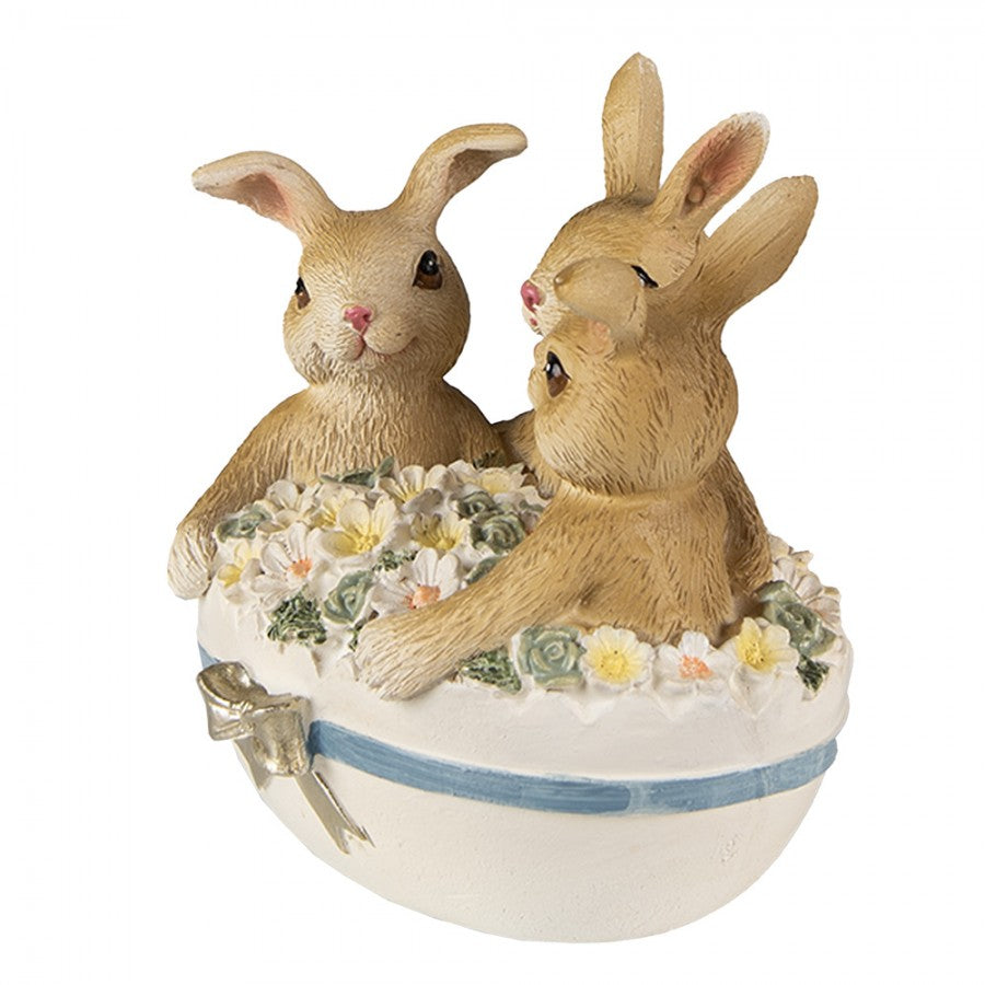 Påskdekoration Kanin Påsk 12 Cm Brun Beige Polyresin