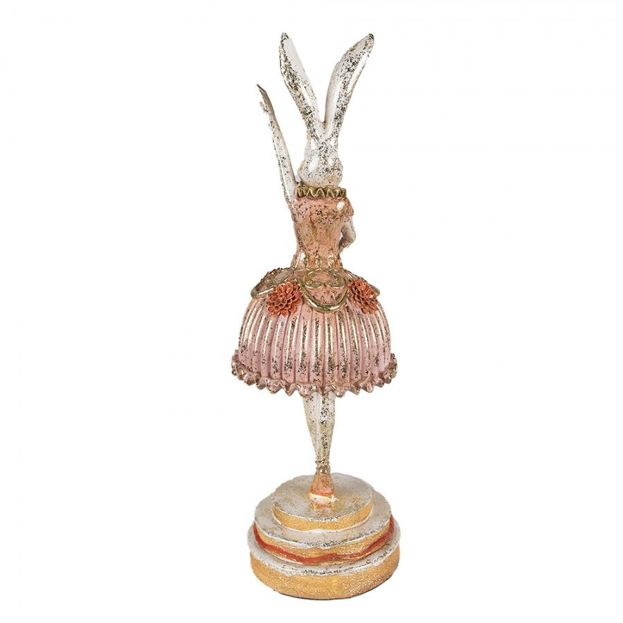 Påskdekoration Kanin Ballerina 11x11x35 Cm Rosa Beige Polyresin