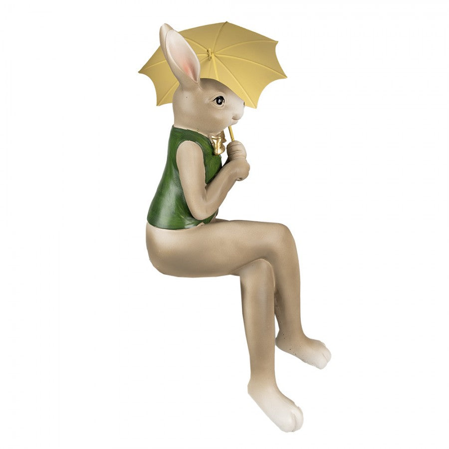 Påskdekoration Kanin 43 Cm Brun Grön Polyresin