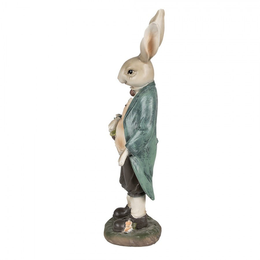 Påskdekoration Kanin 38 Cm Brun Grön Polyresin