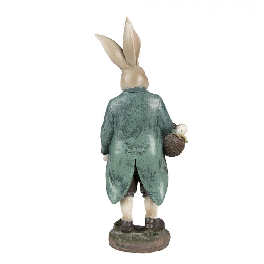Påskdekoration Kanin 38 Cm Brun Grön Polyresin