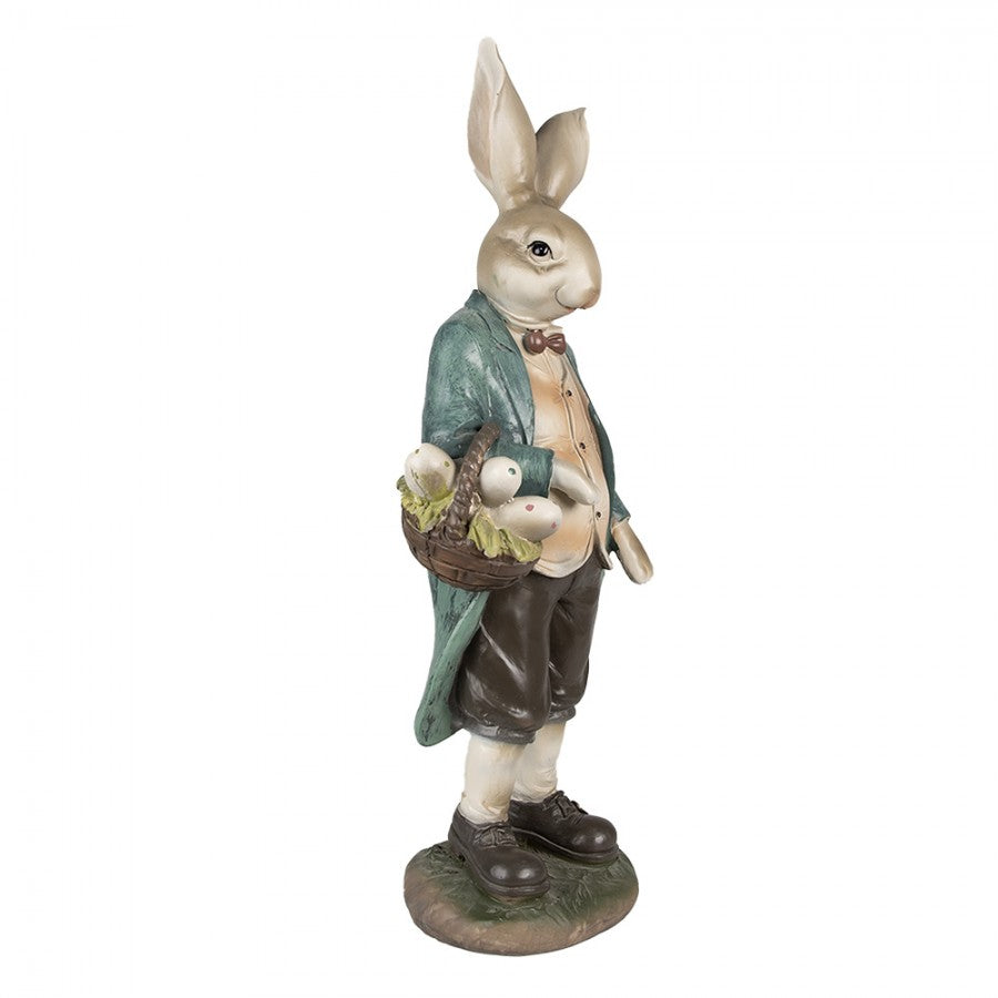 Påskdekoration Kanin 38 Cm Brun Grön Polyresin