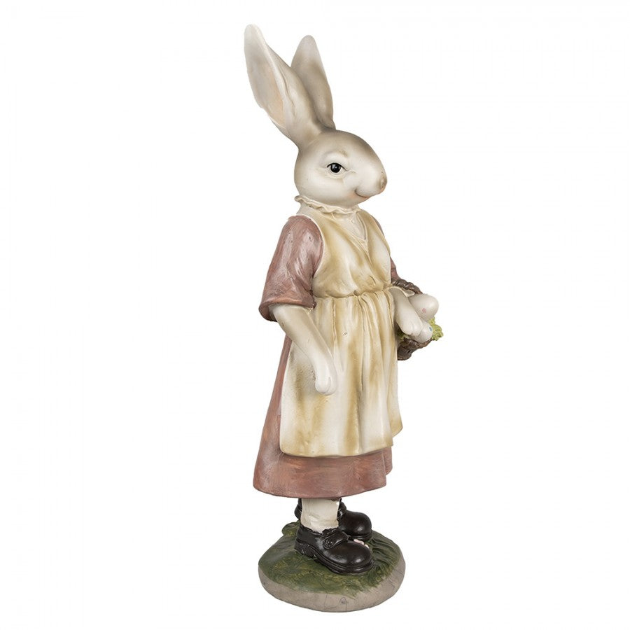 Påskdekoration Kanin 38 Cm Brun Rosa Polyresin