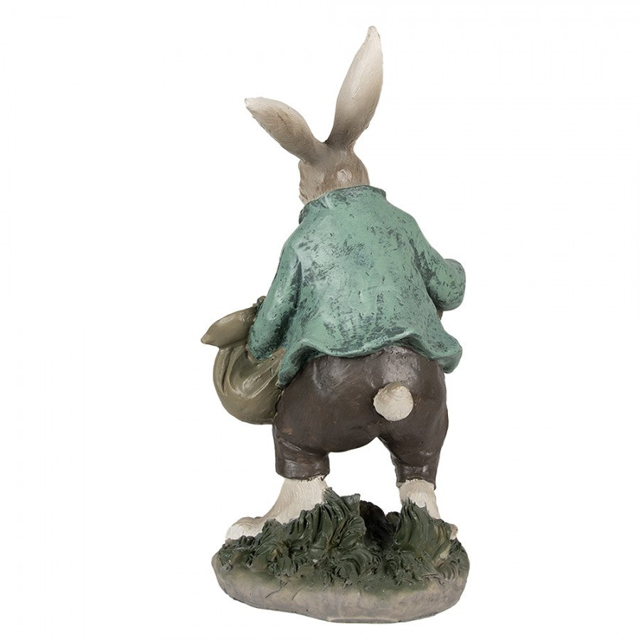 Påskdekoration Kanin 32 Cm Brun Grön Polyresin