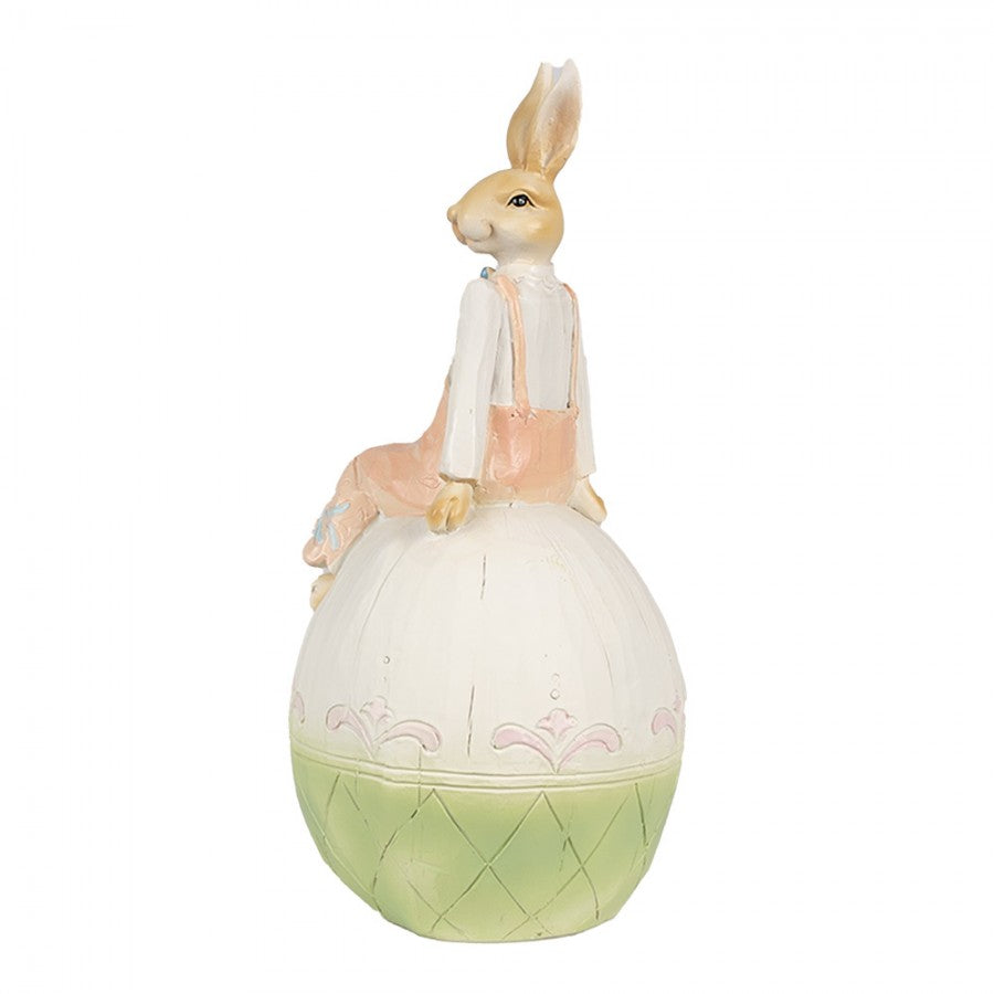 Påskdekoration Kanin 24 Cm Brun Grön Polyresin