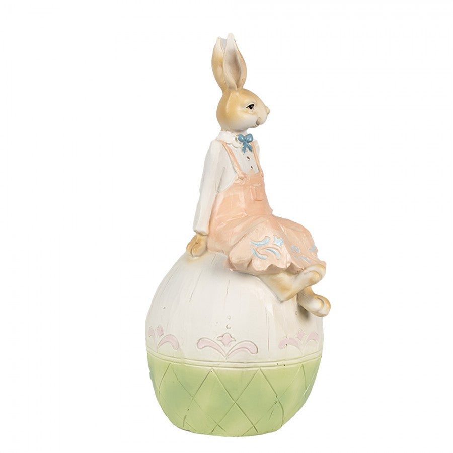 Påskdekoration Kanin 24 Cm Brun Grön Polyresin