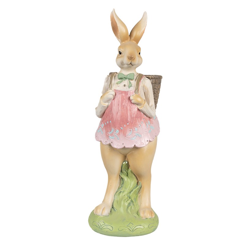 Påskdekoration Kanin 31 Cm Brun Rosa Polyresin